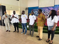 Church elder translating messsge to local languages