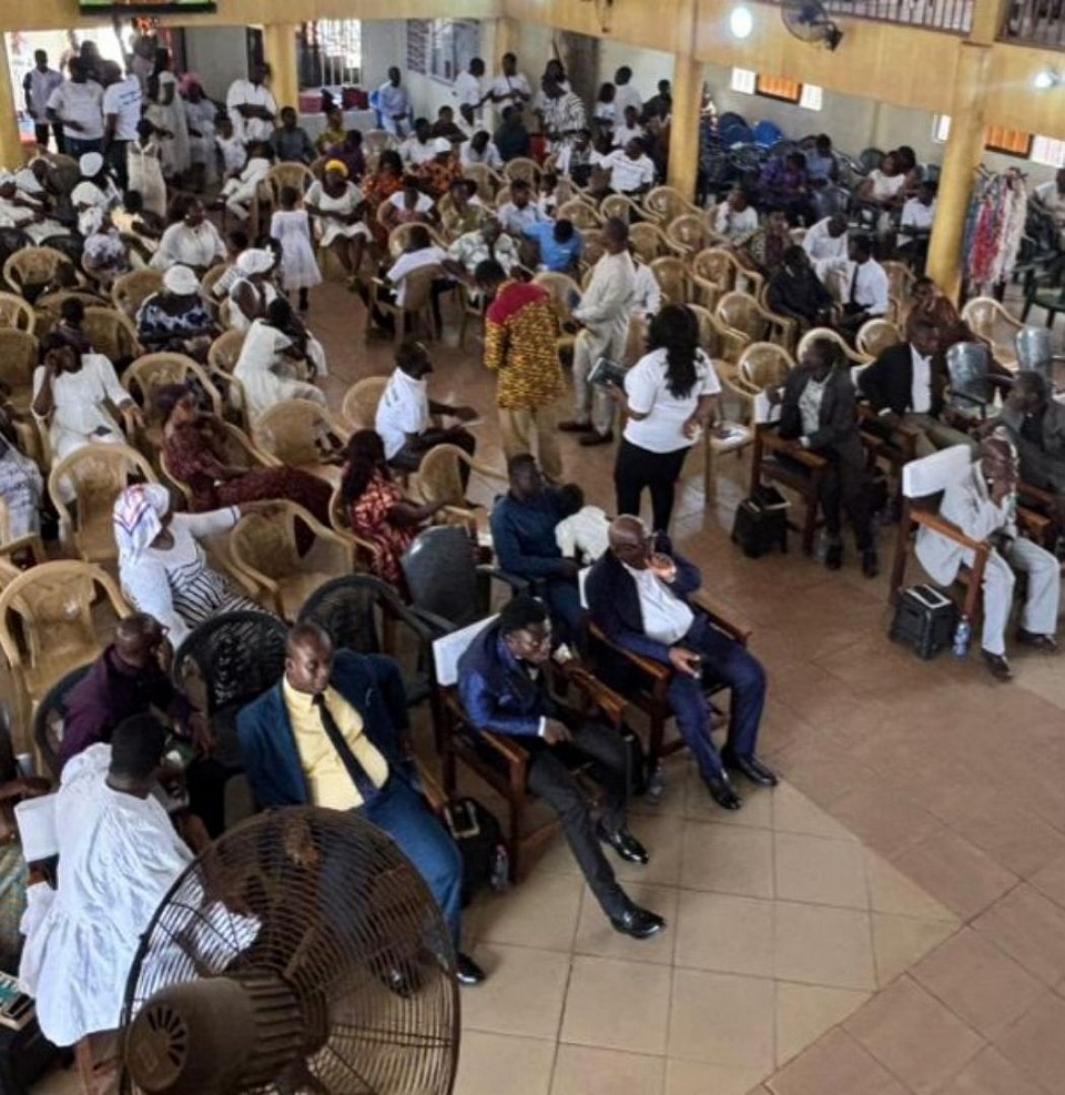 I.C.P.D officials interacting with the congregants
